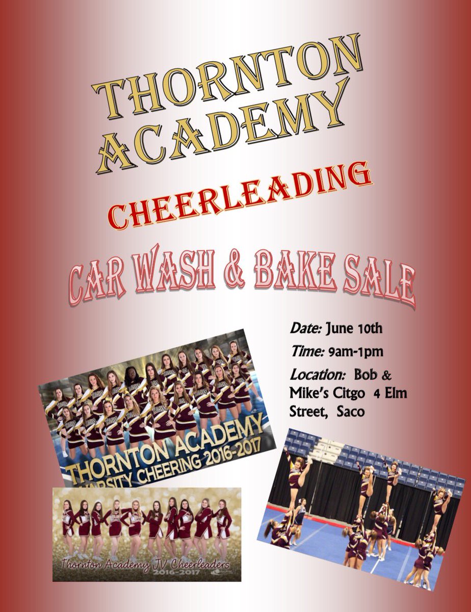 Thornton_Cheer's tweet photo. Come Support the Thornton Academy Cheerleaders this Saturday. Donations accepted . https://t.co/jjj6DakIBX