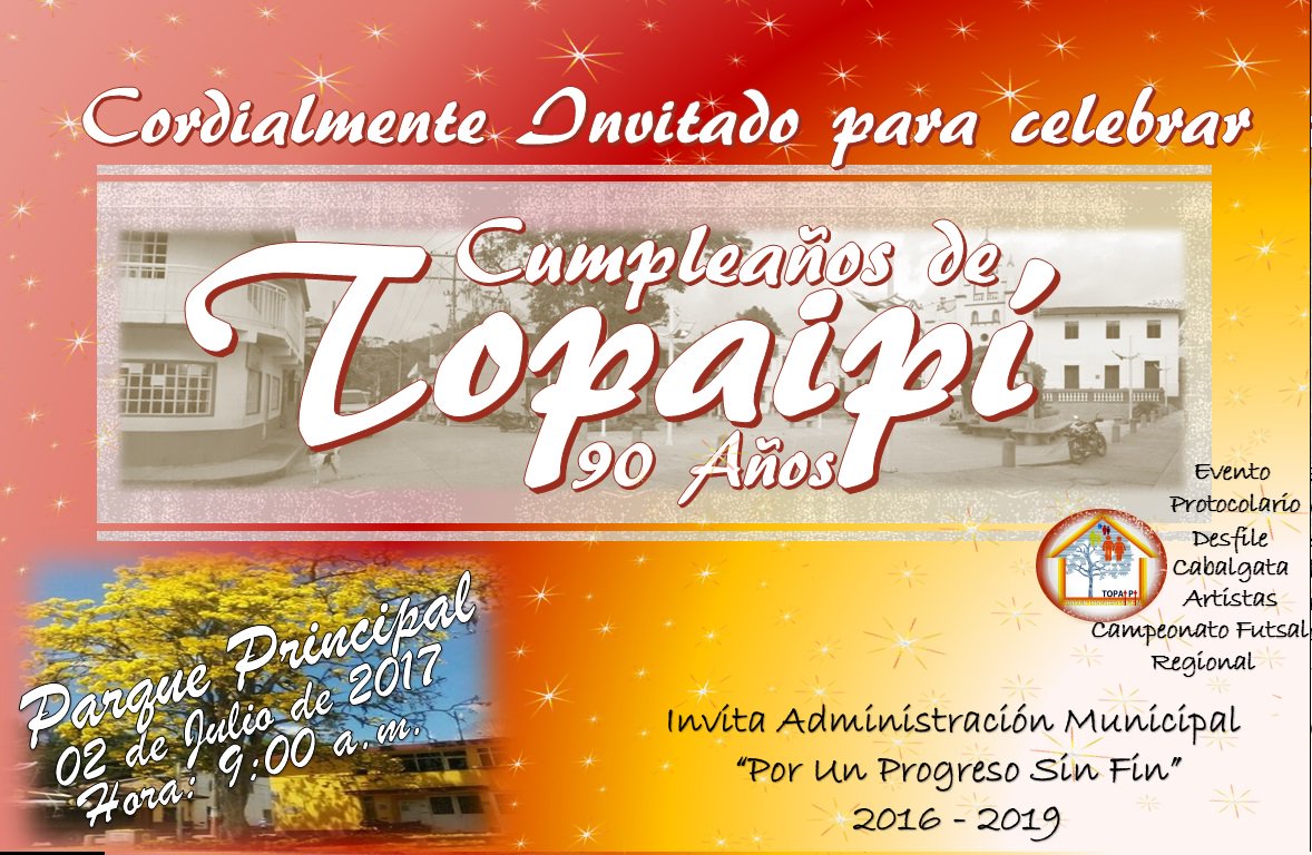 AlcTopaipi's tweet photo. Los esperamos... para compartir esta fecha especial 😀
Visita nuestra pagina web https://t.co/FPuCInkpc3 https://t.co/pOeOu2m7Jv