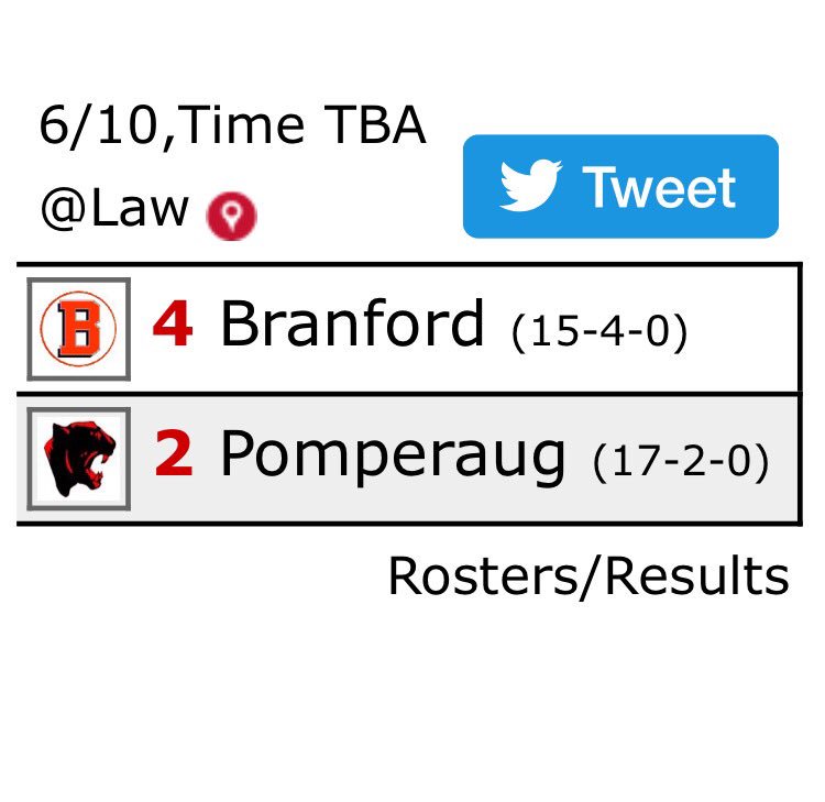 pomp_blax's tweet photo. The panthers make it to the finals of the Class M state tournament! Come support our #ladypanthers on Saturday at Jonathan Law HS #ctglax https://t.co/4VfYnfrZ3o