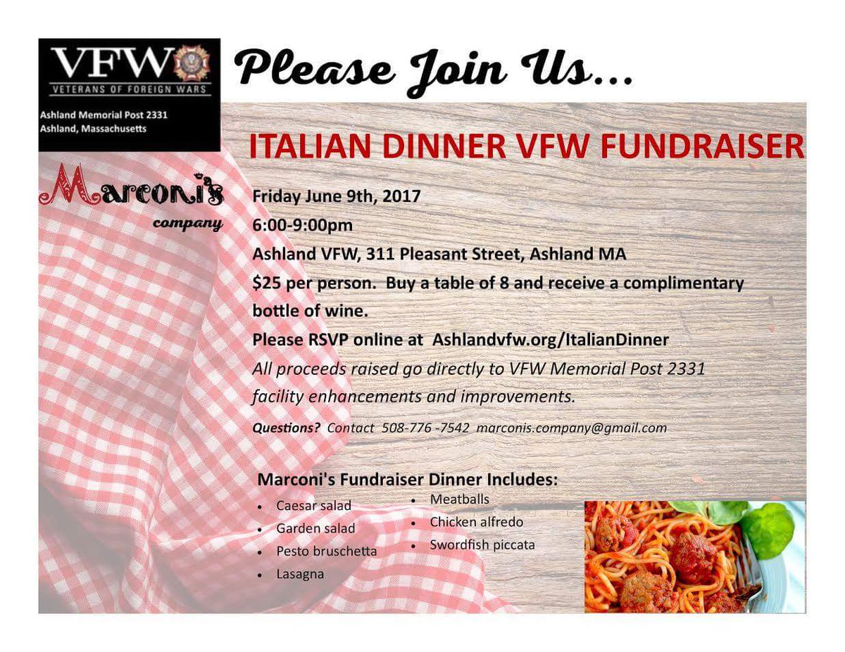 Looking for a place for dinner Friday Night?
Come our and help support VFW
#AshlandSportingAssociation
#AshlandVFW