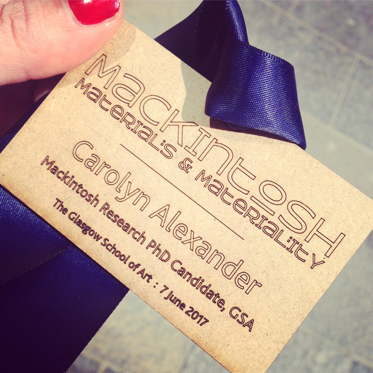 ocarolina's tweet photo. The bonniest conference badge even known #๐ #gsofa #mackintosh #buildonmack https://t.co/2fBKInHClr