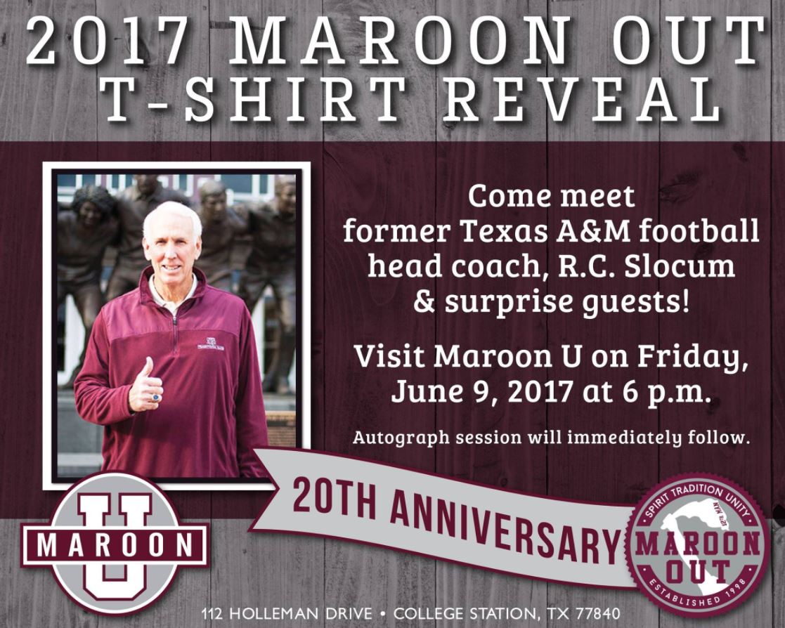 tamustuact's tweet photo. Join @Class_Councils and @MaroonOut for their 20th Anniversary T-shirt Reveal Party! First 50 attendees get a free shirt!!
@MaroonU https://t.co/g7zhvWcKsq