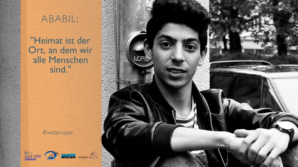 solidarigee_ev's tweet photo. ABABIL: "Heimat ist der Ort, an dem wir alle Menschen sind." @biboababil #watanopie #utopie #watan #solidarigee https://t.co/2rFXpqyxWf https://t.co/RQtmuu5KRa