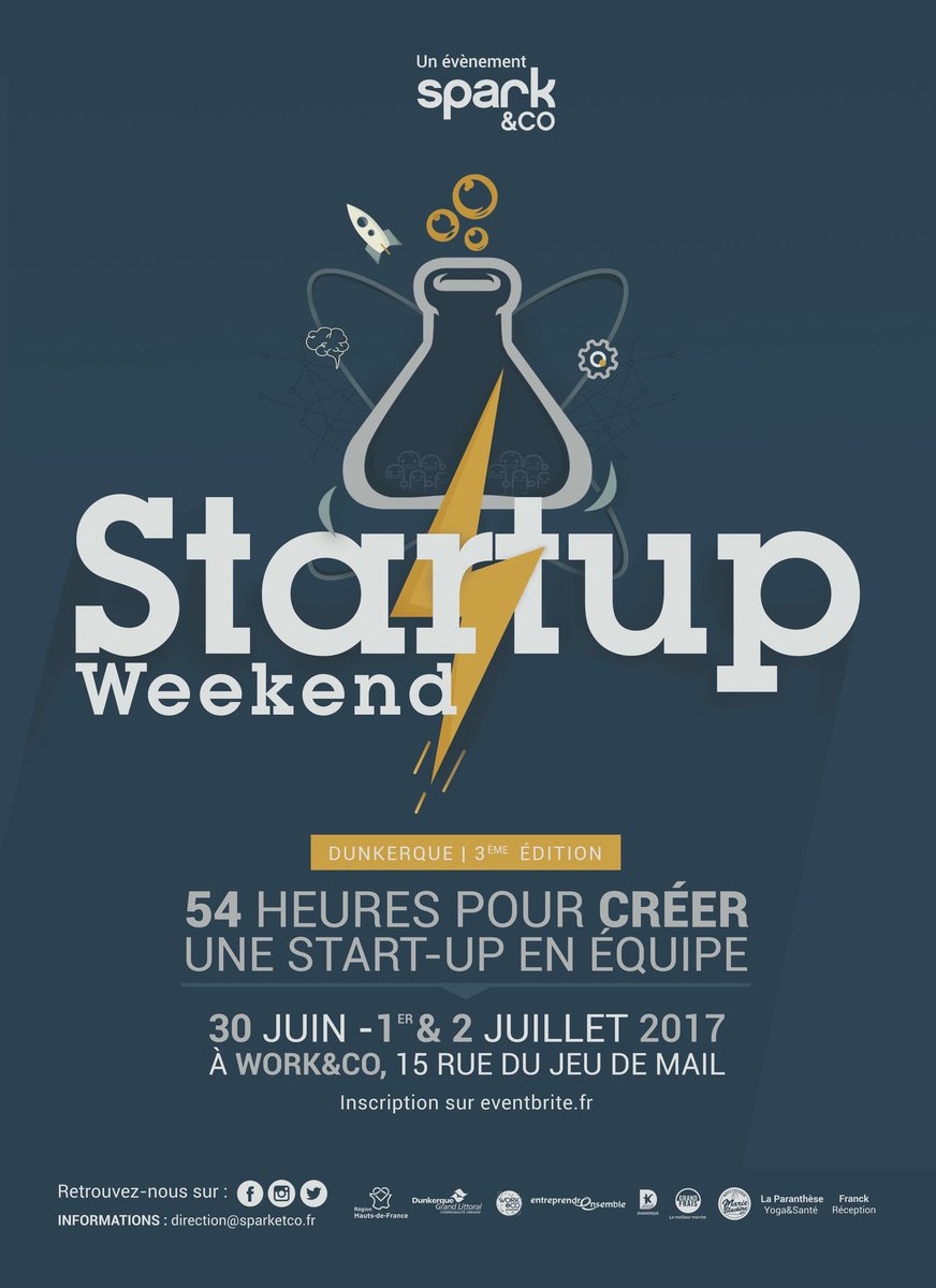 SWdunkerque's tweet image. Se mettre dans la peau d'un entrepreneur le tps d'un weekend - Affiche @TahaarMorgane #swdk #notalkallaction  #networking #54h #challenge