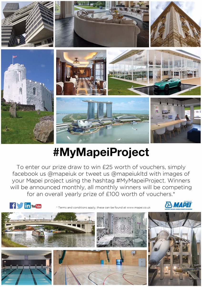 If like @TileGalleryChip you use #Mapei products tweet us a picture using #MyMapeiProject to enter our prize draw. bit.ly/2azQ4vj