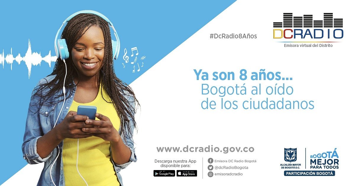 dcRadioBogota's tweet photo. Mañana cumplimos 8 años al aire y vamos a celebrarlo con una programación especial y grandes invitados. ¡No te Desconectes! #DcRadio8Años https://t.co/zNPrtGMfbq