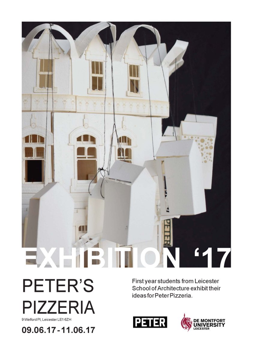 DMUArchitecture's tweet photo. Come &amp; see the work of our talented @dmuleicester BA1 students at an exhibition of their @peterpizzeria project: 9-11 June (Welford Place) https://t.co/Gxe89B6KQY