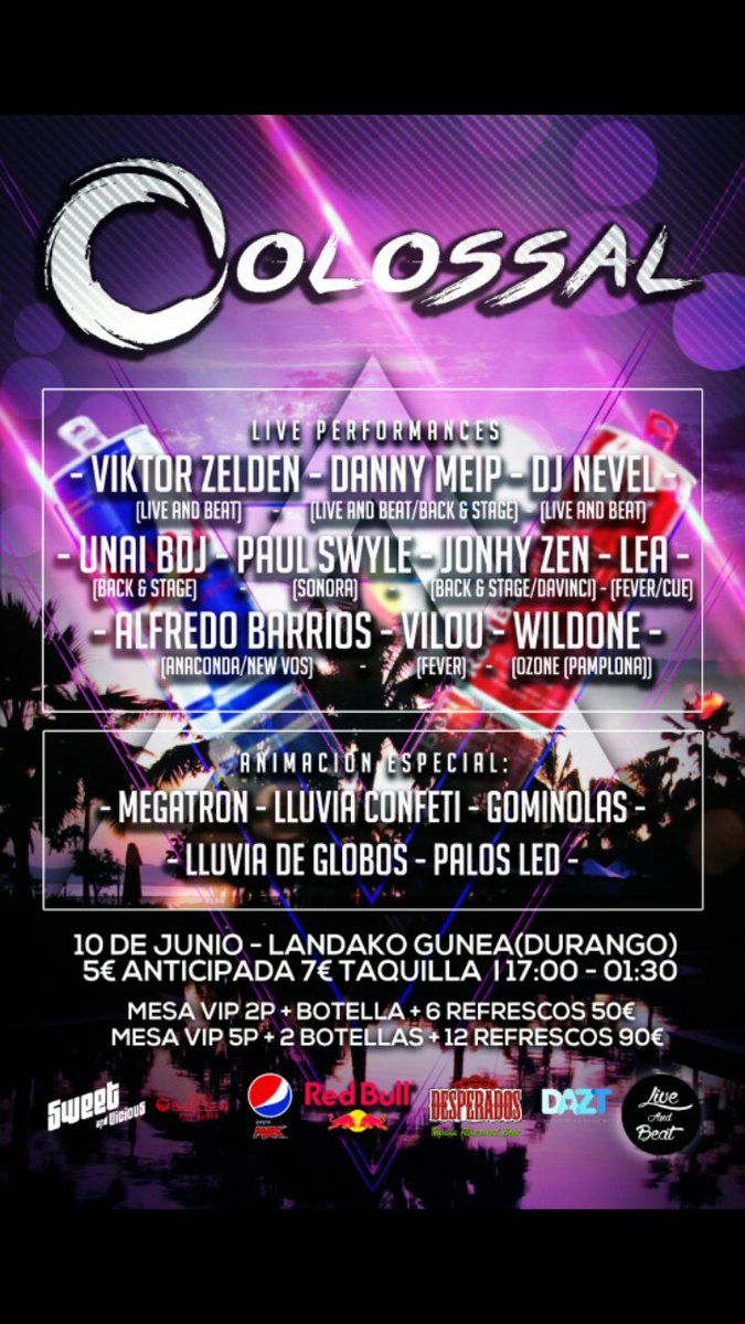 UnaiBDJ's tweet photo. Este sábado 10, os esperamos a partir de las 17:00 en Durango en el Colossal Fest!! https://t.co/RUQNkzqvV2