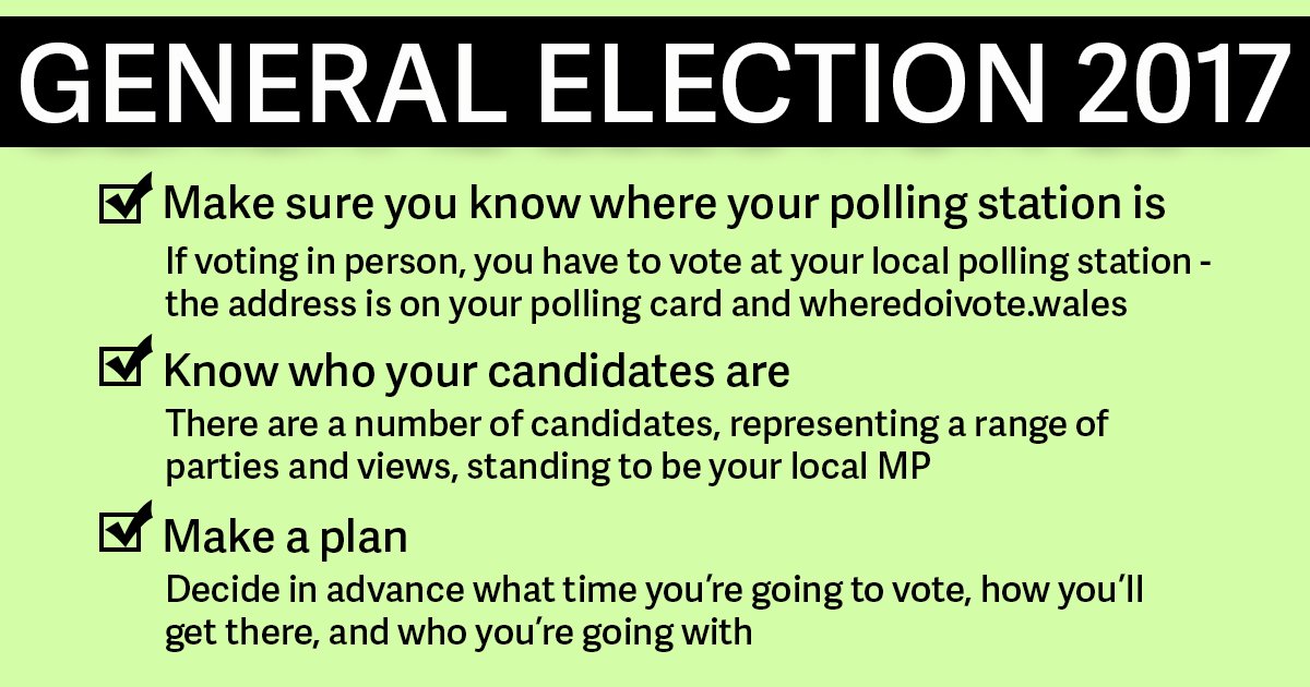 NUSWales's tweet photo. Students' and young people's voices must be heard in this election. So tomorrow, between 7am and 10pm, VOTE! #GE17 https://t.co/PNSaT4CC86