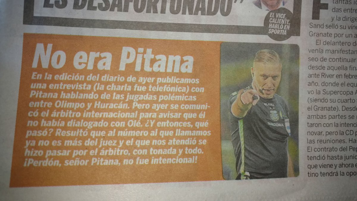 BullShaddai's tweet photo. Jajajajajaja estas cosas sólo le pasan a @DiarioOle. #notepasa #Ole #pitana https://t.co/U1Idgnkauh