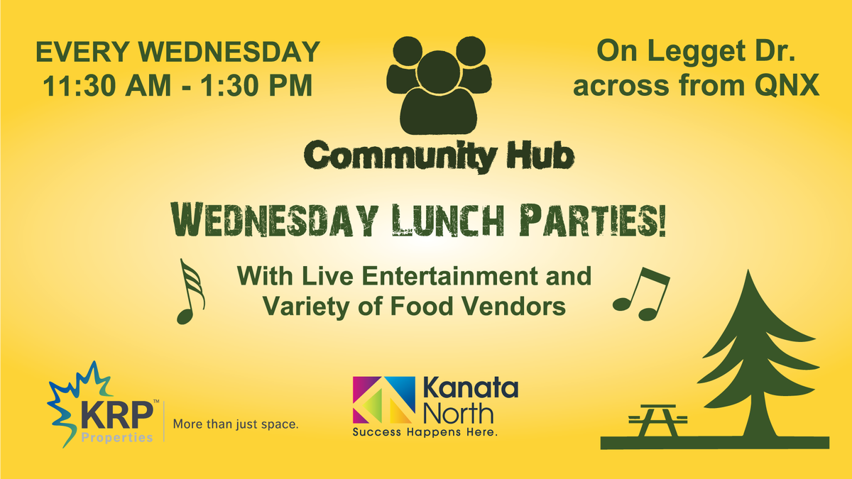 KrpProperties's tweet photo. The sun is back! Just in time for today's Lunch Party at the Community Hub w/ @Wraps_n_Stuff and @BigDsDogHouse plus free drinks by @redbull https://t.co/B2FNF2x45x