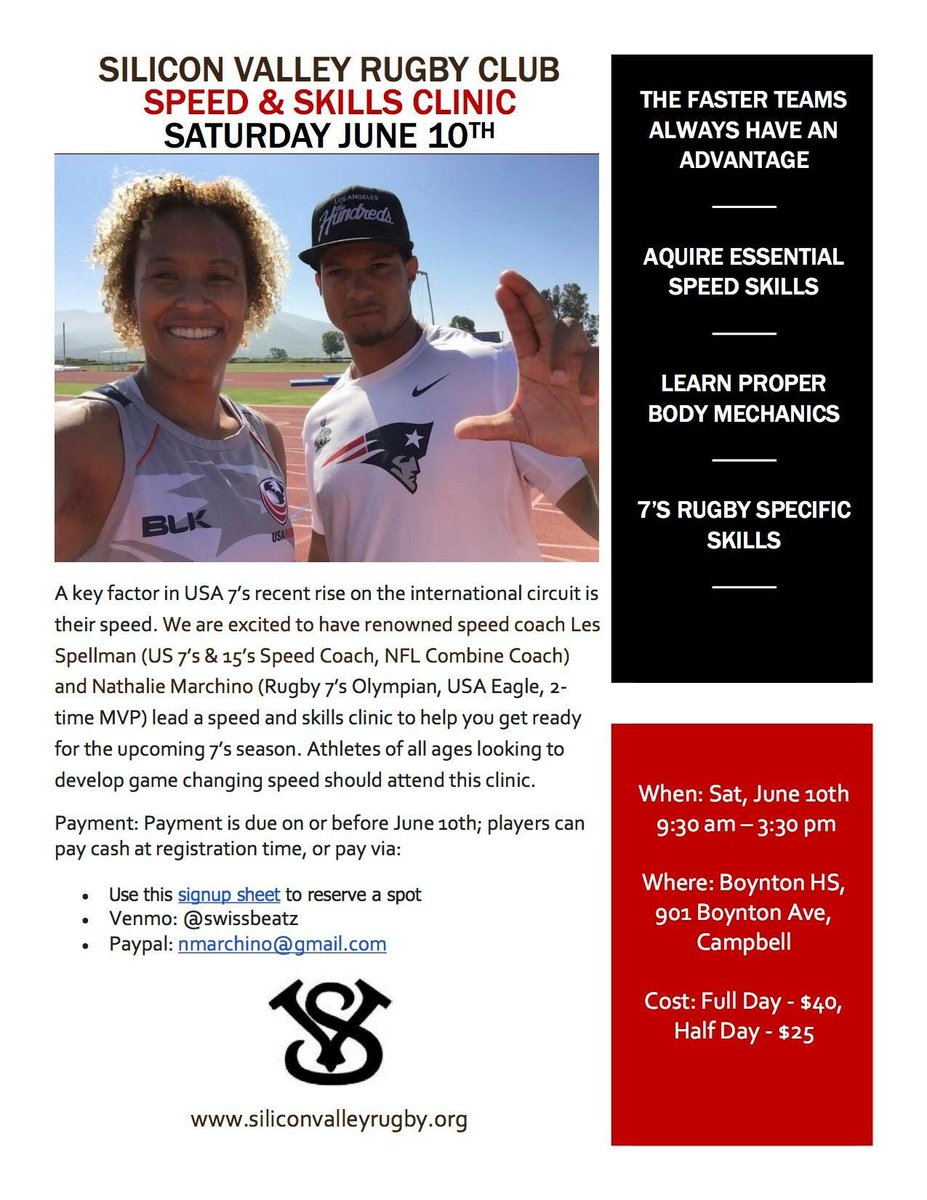 SiVRFCMen's tweet image. This Saturday's a rugby speed skills day in NorCal as @les7spellman comes to town. Register now! @rUSArugby @RugbyRepublic1 @TheRugbyCorner