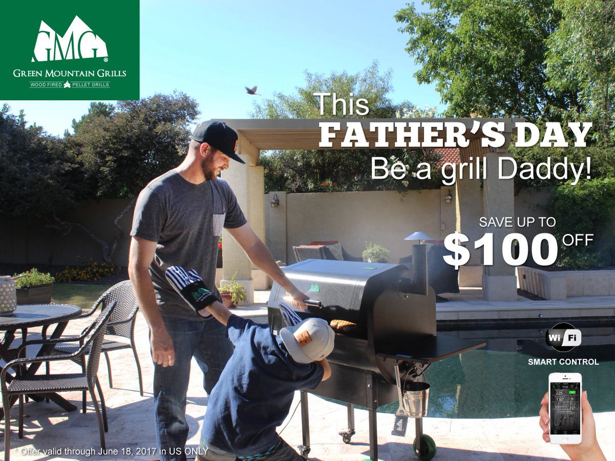 Do Fathers Day the Green Mountain Grill way! Says "Thanks Dad" with a NEW Green Mountain Grill. Tons of accessories to choose from!