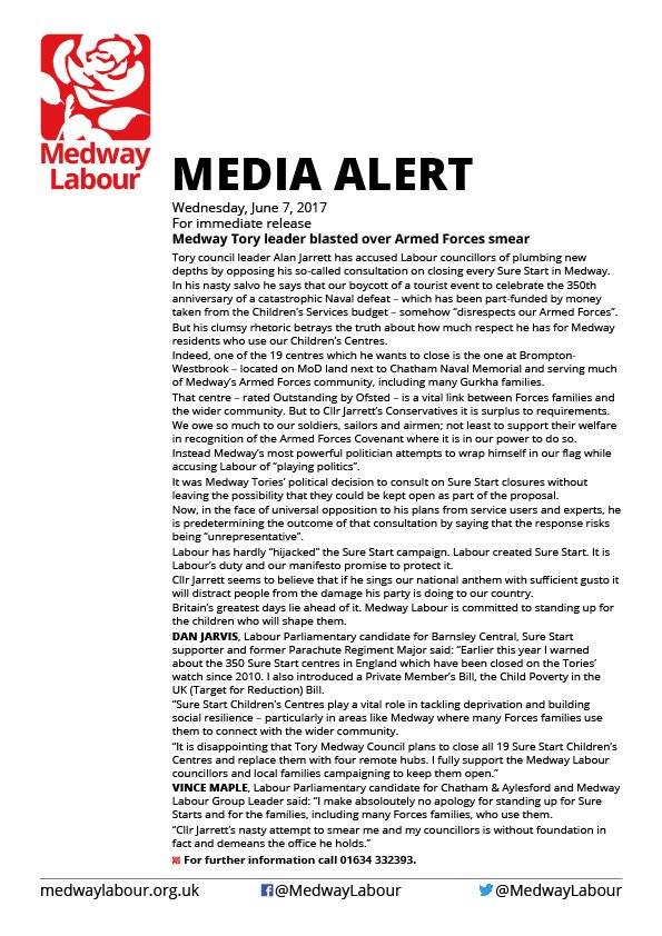 MedwayLabour's tweet image. Here is our response, with a comment from former Parachute Regiment Major, Sure Start supporter and Labour candidate Dan Jarvis...