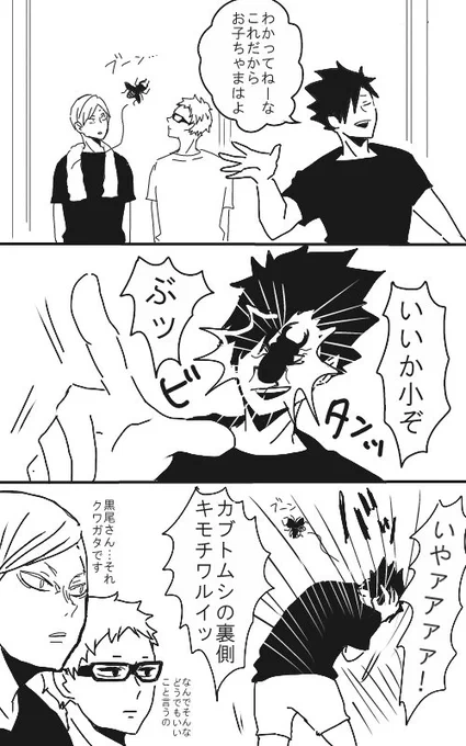 黒尾さんも都会っ子だから虫コワイ設定あってもいいと思うの。 