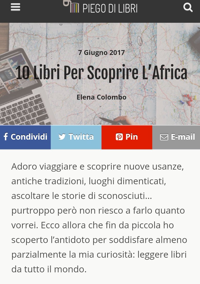 piegodilibri's tweet photo. Per la serie 10 #LibriPer scoprire l'Africa
https://t.co/riAdipdxOv
@CasaLettori @artdielle @IBS_it @Einaudieditore @feltrinellied https://t.co/0SJsBCOKVR