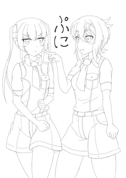 きりしら描いた、シンフォギアAXZのSONGの制服かわいかったので 
