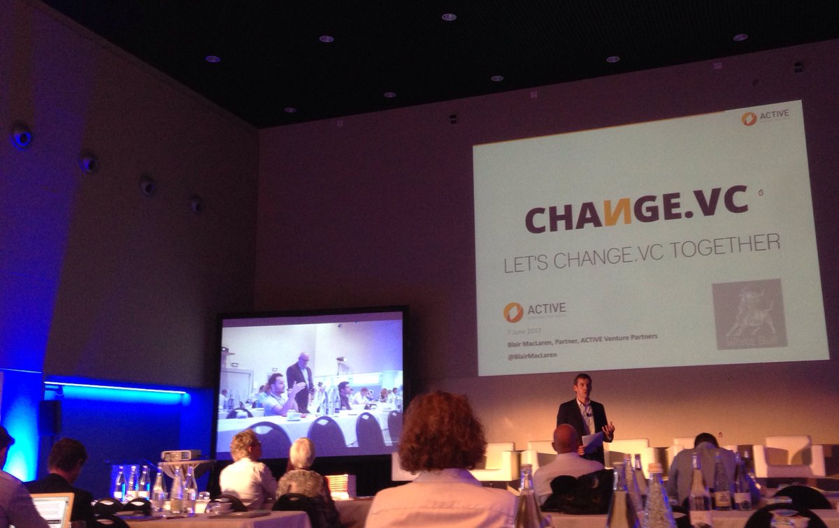 eddyzakes's tweet photo. 500+ people took a survey on what is/isn't working in #VC. @ActiveVP's @BlairMacLaren shares results from change.vc. #WhiteBull2017 https://t.co/vAi5VmUwhL