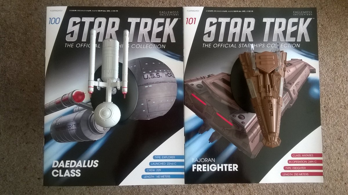 TEngagePodcast's tweet photo. (S) I received my new @StarTrekModels today!
Including the Daedalus Class Starship and the #Bajorian Freighter!!!
#FineModels https://t.co/2Gbfg10wGA