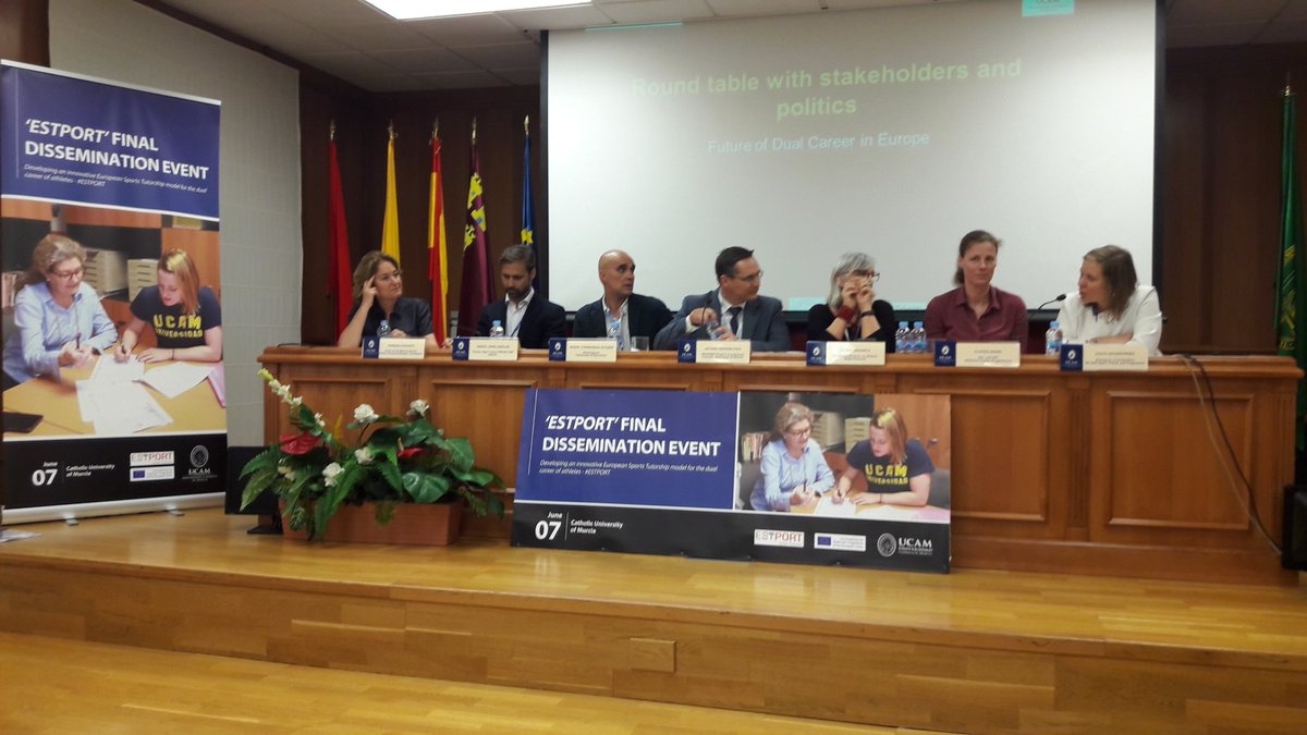 EstportEU's tweet photo. Stakeholders discuss the future of #dual_career in Europe at @UCAM for project @EstportEU . #EU #sport_tutor #studentathlete https://t.co/cbxSbpHmXo