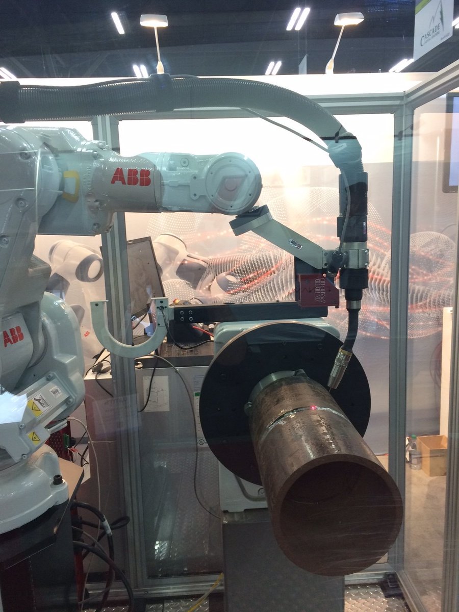 AbicorBinzel's tweet photo. If you're at @SME_Canada #WMTS2017 #welding and #manufacturing show, check our ABIROB W on display @ABBRobotics @ABBRoboticsCDA Booth 446. https://t.co/OO4Bc1gYvW