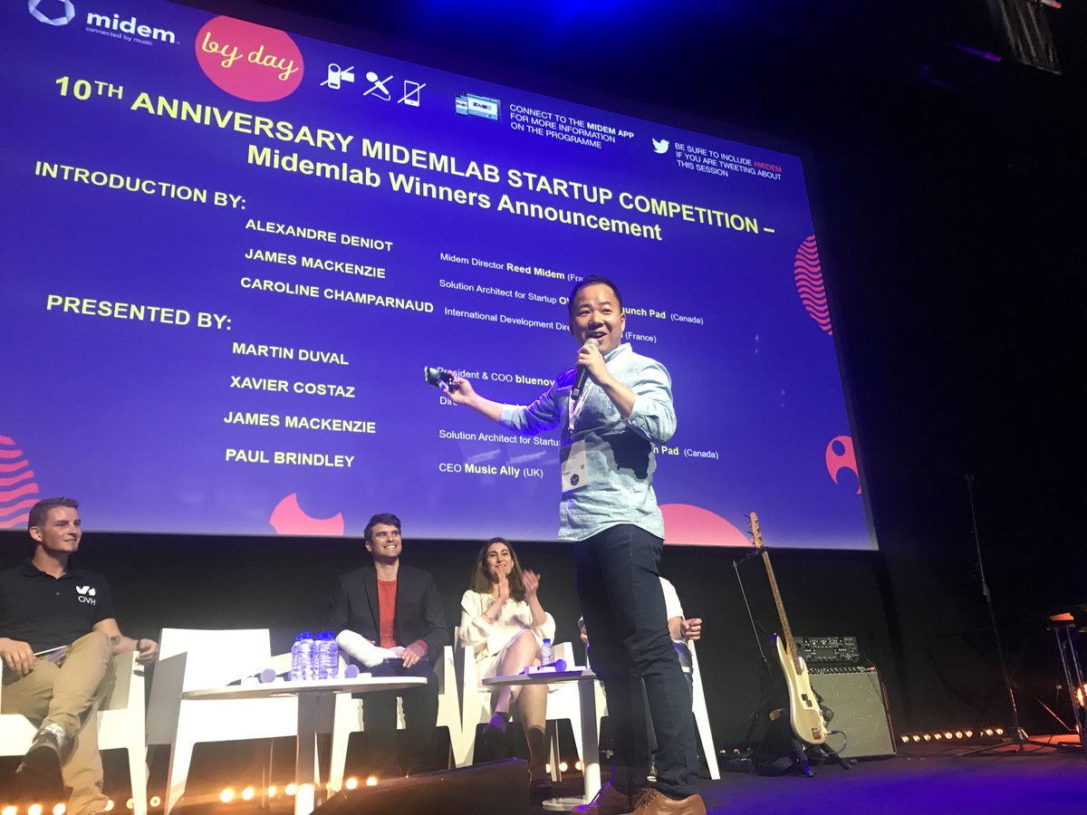 MusicAlly's tweet image. Midemlab 2017 startups contest winners: @HumOnApp @Truelinked @Soundcharts @VINCIHearable musically.com/2017/06/07/mid… #midem via #MusicIsGREAT