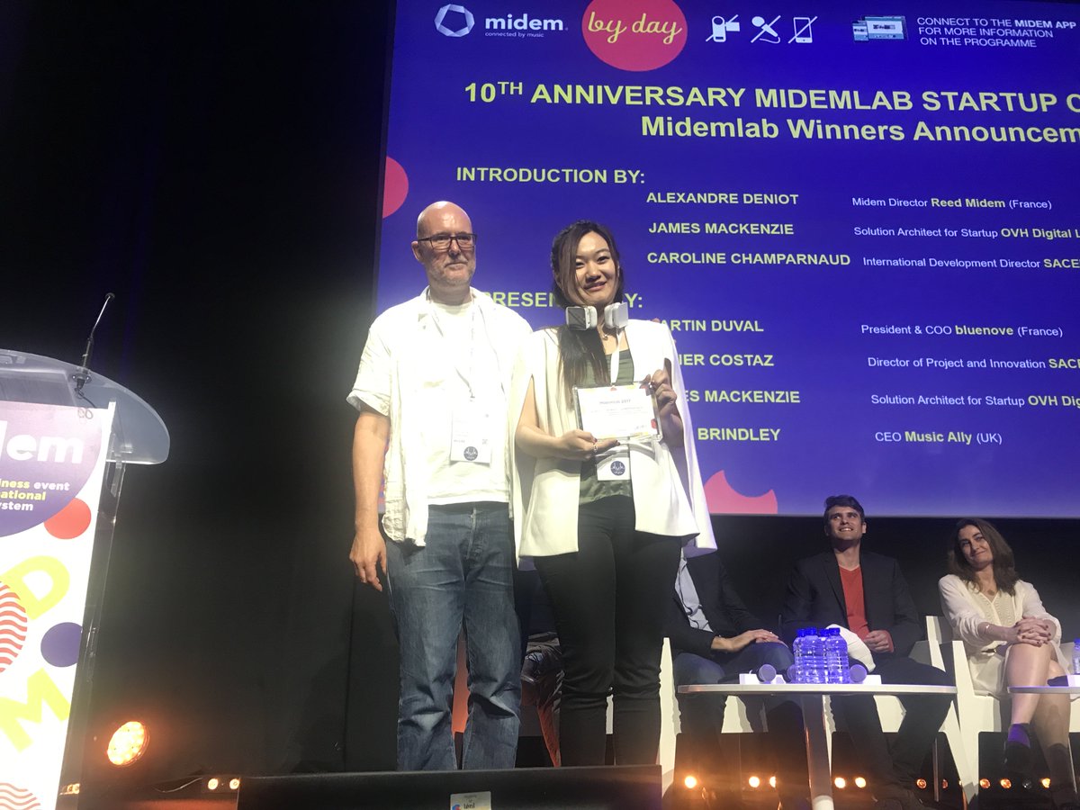 MusicAlly's tweet image. Midemlab 2017 startups contest winners: @HumOnApp @Truelinked @Soundcharts @VINCIHearable musically.com/2017/06/07/mid… #midem via #MusicIsGREAT