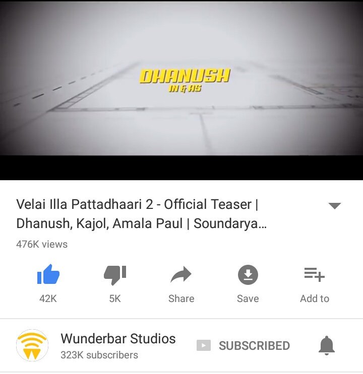 dhanu4dhanush's tweet photo. https://t.co/pp1aeMF0UB
#Vip2Teaser now #476k views and #42k likes
@dhanushkraja @soundaryaarajni @WunderbarFilms_ https://t.co/hbwlEOZqNt