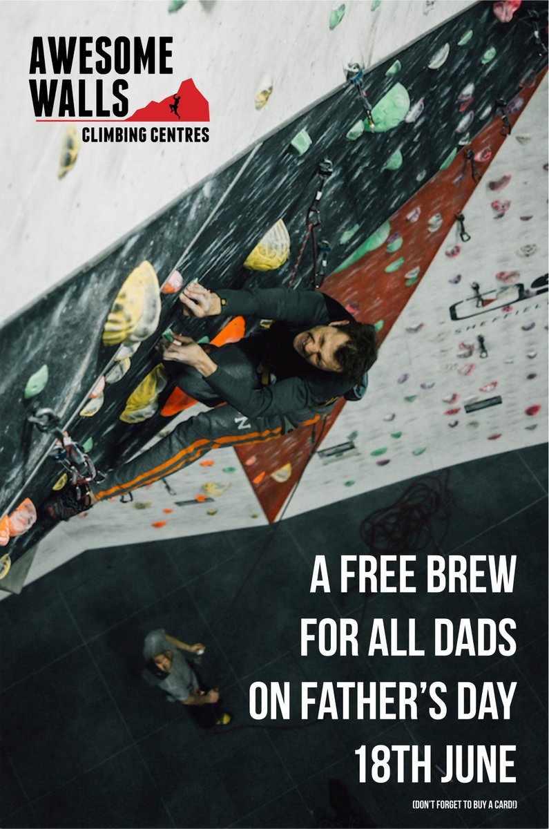 AWCCLiverpool's tweet photo. Dads, it's nearly Father's Day!

Come and climb with us on Sunday 18th June and get a free hot drink ☕️👍

https://t.co/TOvdcjlAgv https://t.co/8CBi6bsWcU