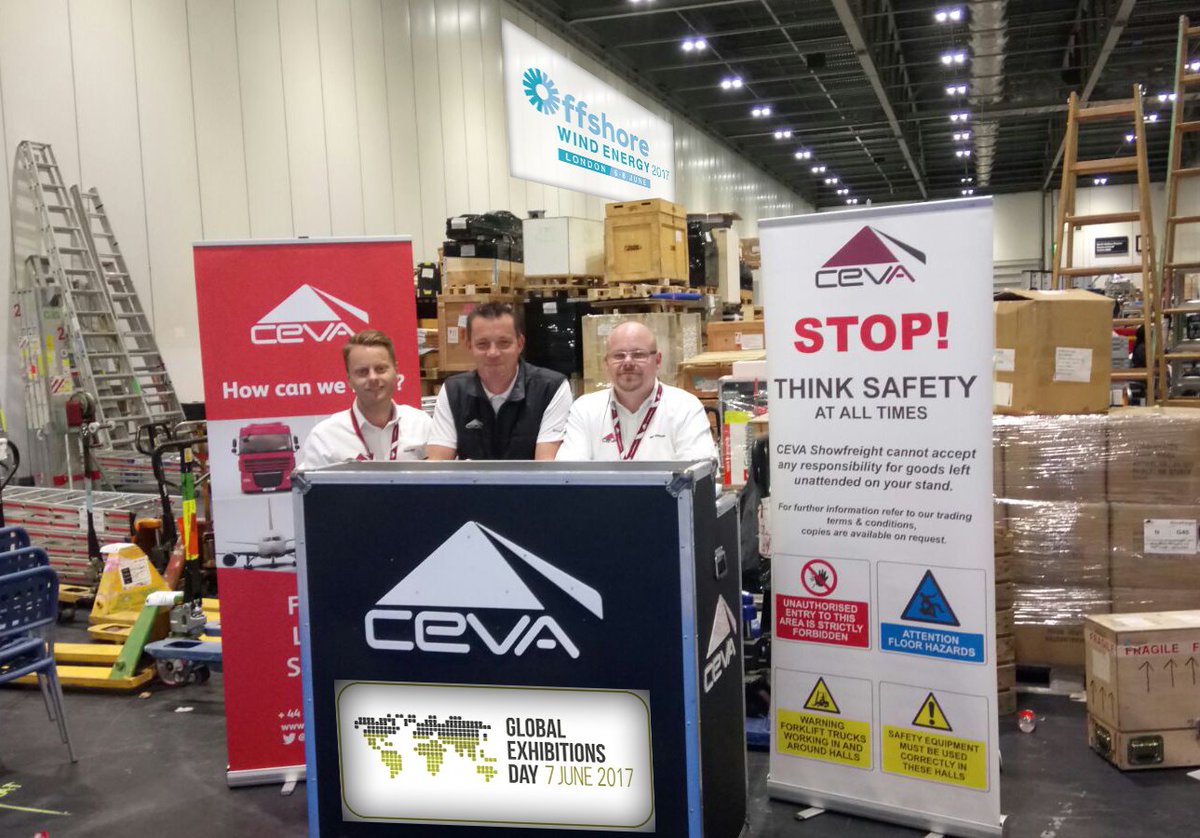CEVAshowfreight's tweet photo. The @CEVAshowfreight team onsite at #Offshorewind2017 @WindEurope supporting #GED17 #Events #ExhibitionsDay @GED_2017 https://t.co/1DjOyyZpOJ