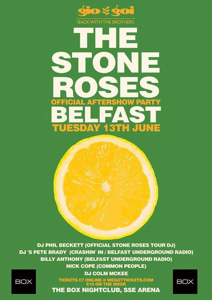 Stone Roses Official AfterParty <a href="/BoxNightclub/">Popaganda</a>  Tues 13 June