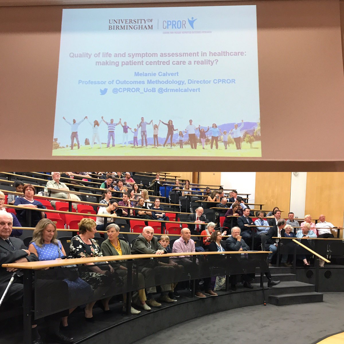 CPROR_UoB's tweet photo. Packed lecture theatre for @drmelcalvert's inaugural lecture #CPROR https://t.co/pvSp0Zm11M