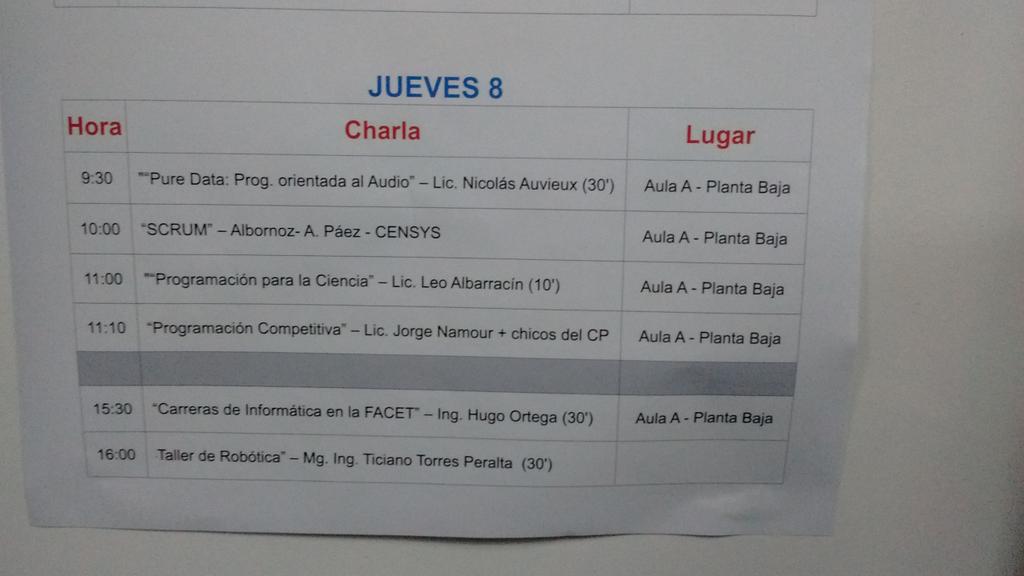 programadorUNT's tweet photo. #PUyLicEnExactas @FACETUNT @UntTuc  Charlas se mañana. Los esperamos​ ;) https://t.co/hwijJdkNKu