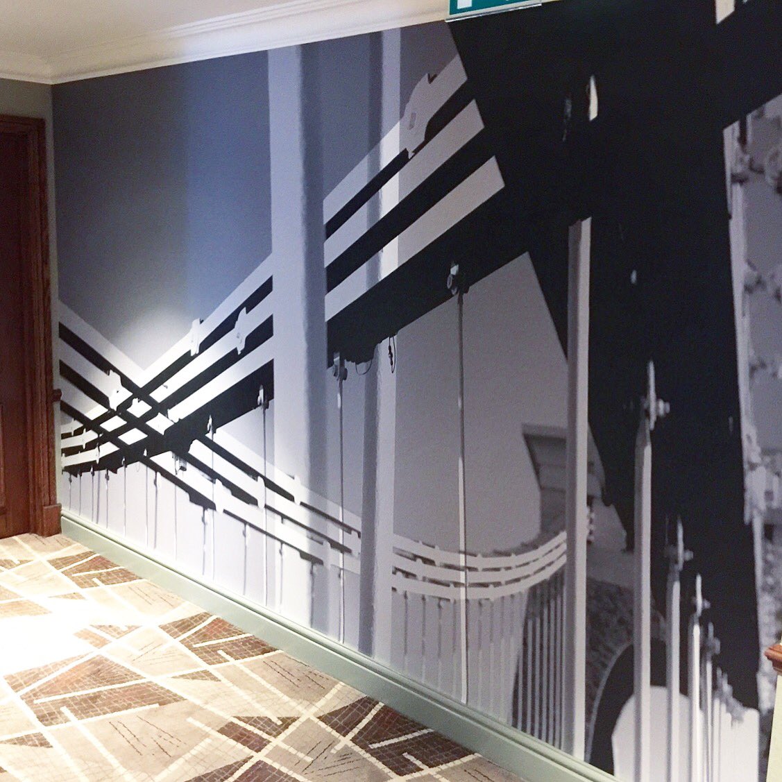 allsigns_'s tweet photo. Representing our city 🌉 
Clifton #SuspensionBridge themed digital wallpaper for @AztecHotelUK, designed by #Studio2C 🖍
#AllSigns #AztecHotel https://t.co/rogzFxaYt5