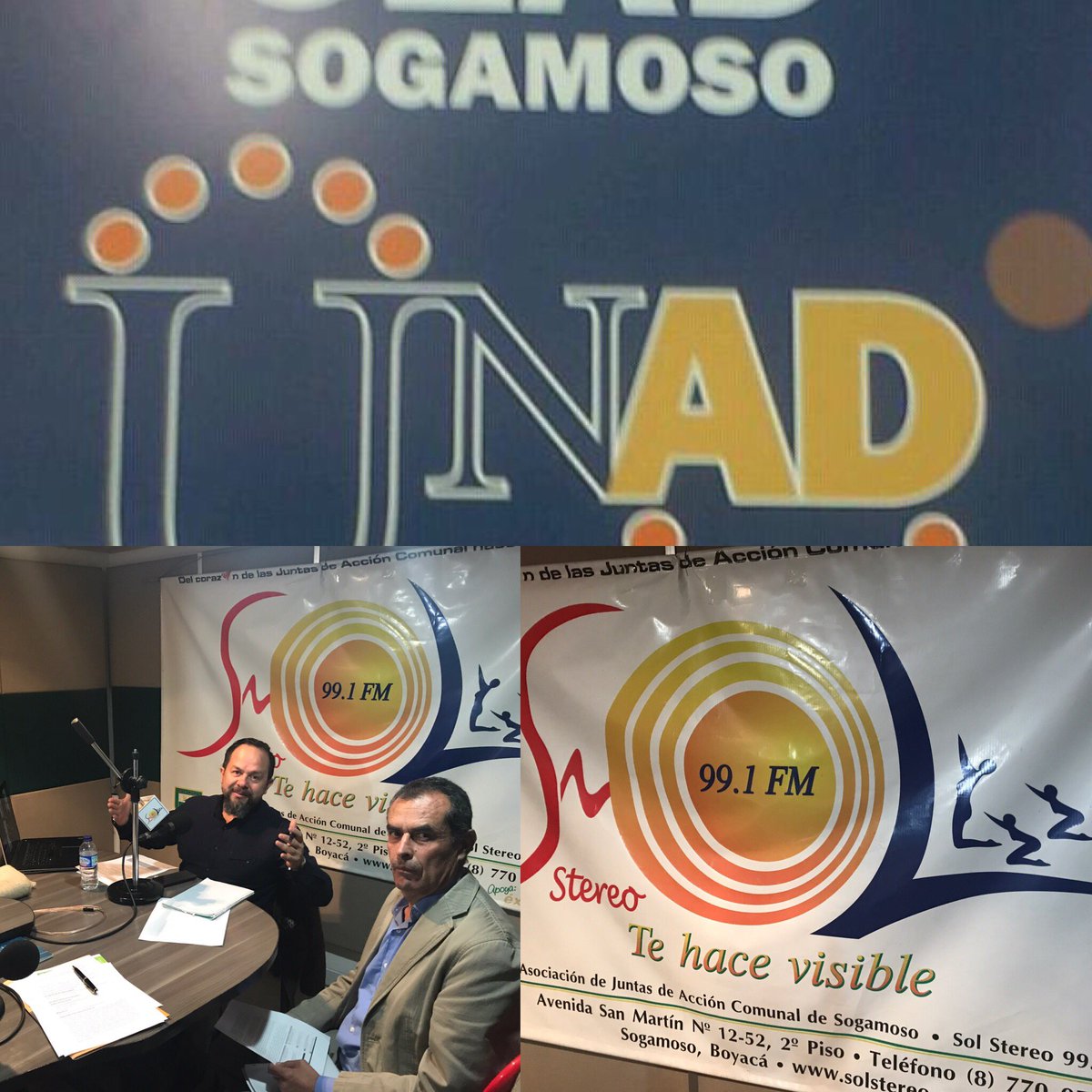 fabiobonillag's tweet photo. @UNADSogamoso @ecacenunad en Emisora #SolEstereo 99.1 FM 📻 #Sogamoso, participando del Programa radial @UniversidadUNAD tu mejor opción. https://t.co/Bfbkhquvam