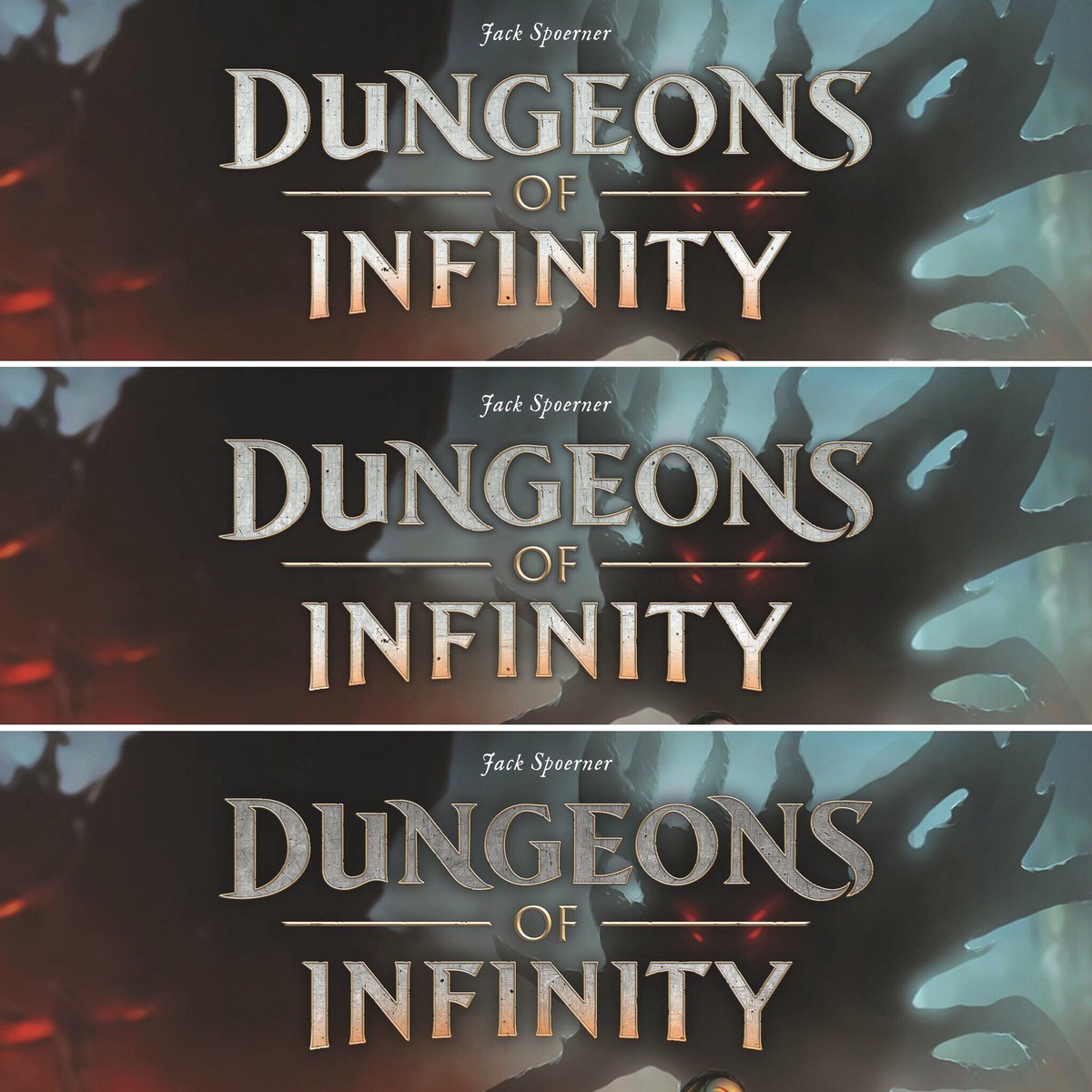 corrydamey's tweet photo. Design process for work on the #dungeonsofinfinity logo! Wait for the reveal! #lettering #design #bgg #boardgames https://t.co/4qznpoNgZb