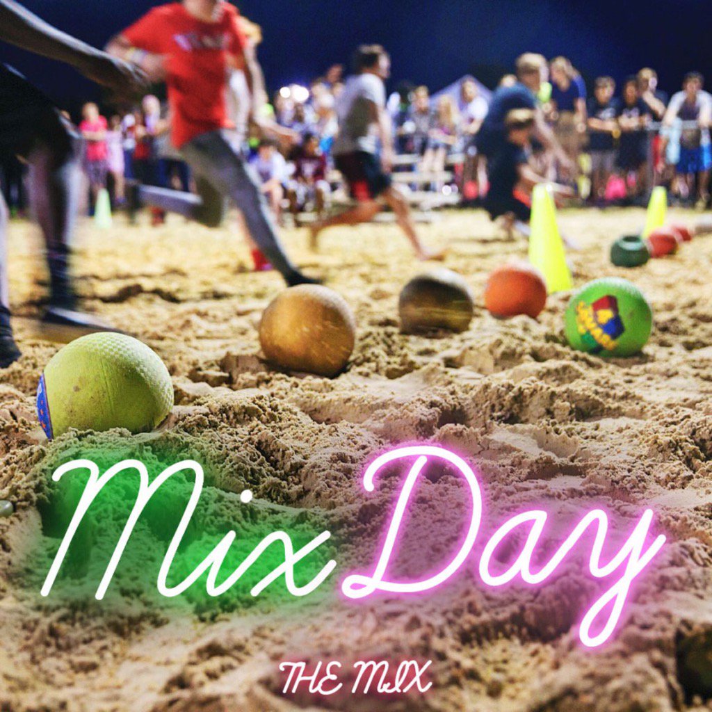 chriszichy's tweet photo. ITS MIX DAY! See you tonight for S'mores &amp; Dodgeball Wars! Get your team ready and we will see you at 7! #themixfc https://t.co/oHBfFqDMLx
