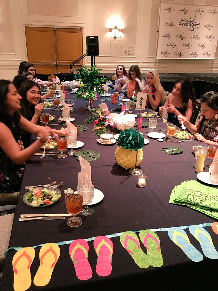 TS_Dance's tweet photo. "Your Adventure Awaits" dinner at Officer Camp! Thanks Socials for creating the amazing center pieces! #tsdance https://t.co/7kEh5CT9Uu