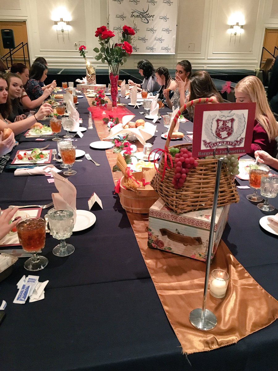 TS_Dance's tweet photo. "Your Adventure Awaits" dinner at Officer Camp! Thanks Socials for creating the amazing center pieces! #tsdance https://t.co/7kEh5CT9Uu