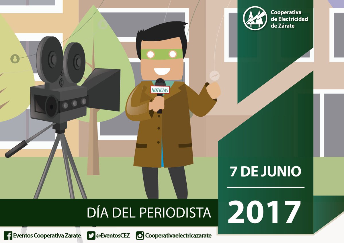 EventosCEZ's tweet photo. ¡¡ FELIZ #DiaDelPeriodista A TODOS LOS PROFESIONALES DE ZÁRATE Y LIMA !! Gracias por informarnos siempre con respeto y dedicación. #CEZ2017 https://t.co/afoVXg93db