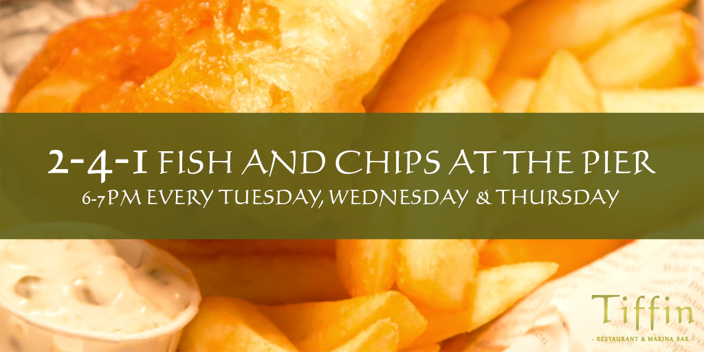 TiffinGroup's tweet photo. Angling for a brilliant deal? 🎣

Go on then! 😀

Get 2-4-1 on Fish and Chips at The Pier - you'd be a kipper to miss out on this!😋 https://t.co/i0exw1rKIb