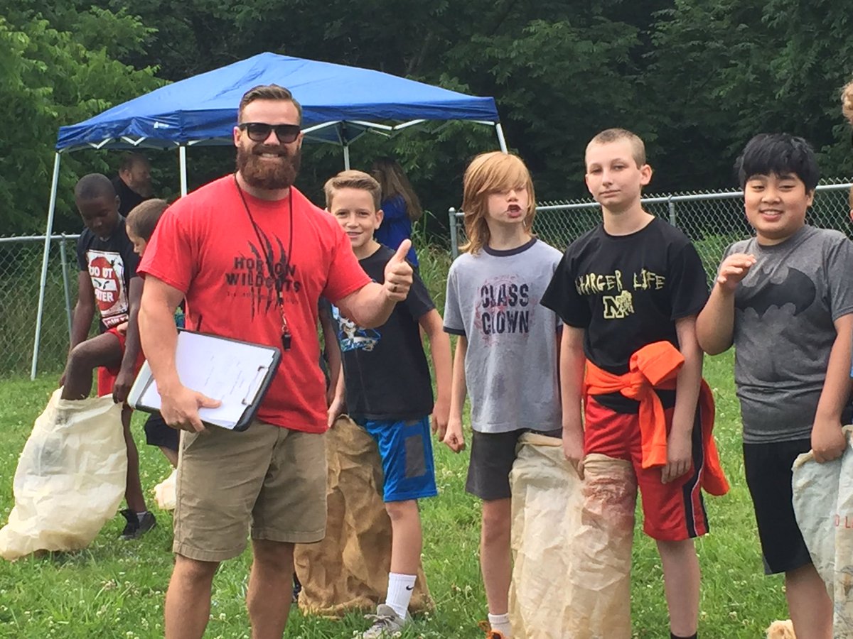 GMHMiddle's tweet photo. #HMSCelebrationOfLearning Sack racing fun with Coach Blizzard! #TheWildcatWay https://t.co/bMyDVMmif5