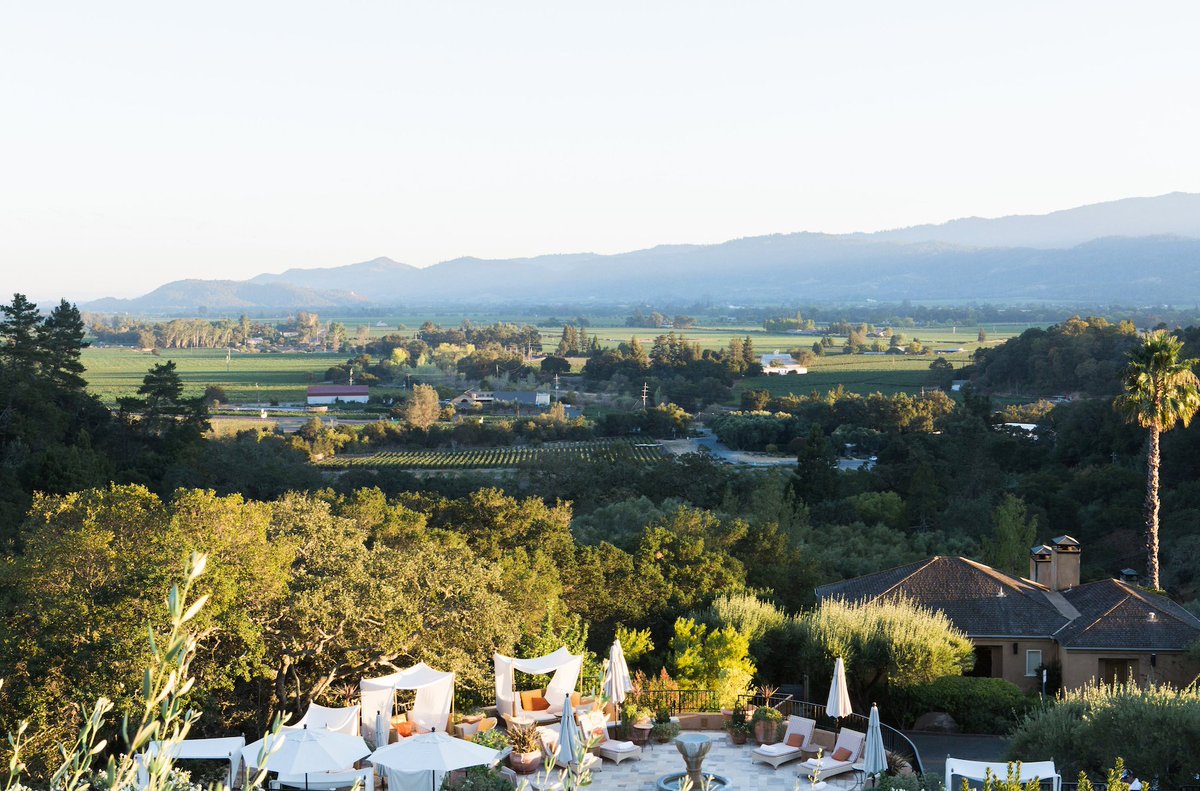 This view never gets old. You can enjoy these views from the bar patio too!@aubergedusoleil #napavalley #winecountry #views #winewednesday