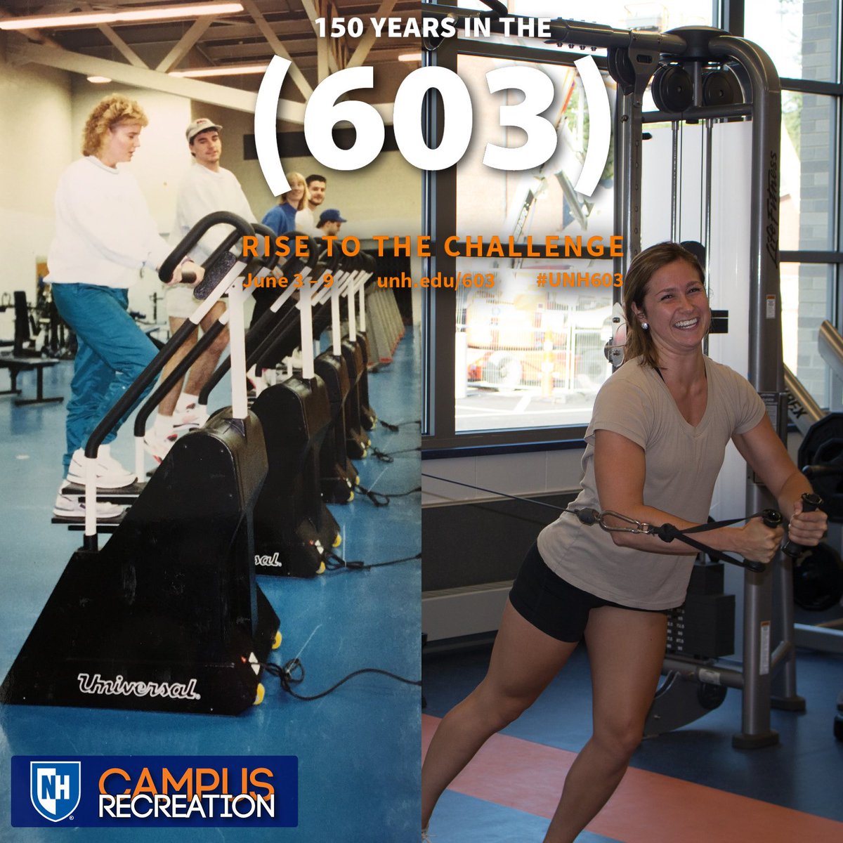 UNHCampusRec's tweet photo. The Challenge continues. Campus Rec will be live on  @UofNH during the #UNH603 Challenge Thursday at 9:30am. Check us out! https://t.co/h8Srzl9Rqg