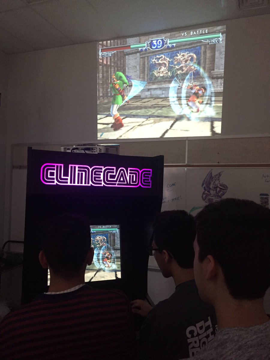 SupCittadino's tweet photo. OBHS Creative Design students show off the arcade game the built from scratch. https://t.co/sU58LQpPsJ