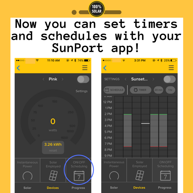 sunport's tweet image. Have you downloaded the newest version of the SunPort app yet? Look at these awesome new #EnergyConservation features!  #PlugIntoSolar
