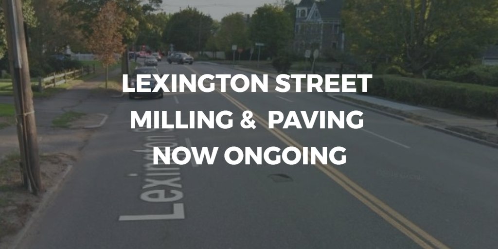 CityofWaltham's tweet photo. REMINDER - Milling &amp; Paving is now ongoing from 1000 Lexington St to intersection of Piety corner. Works continues through 6/16, 9am - 4pm. https://t.co/feY23XXORP