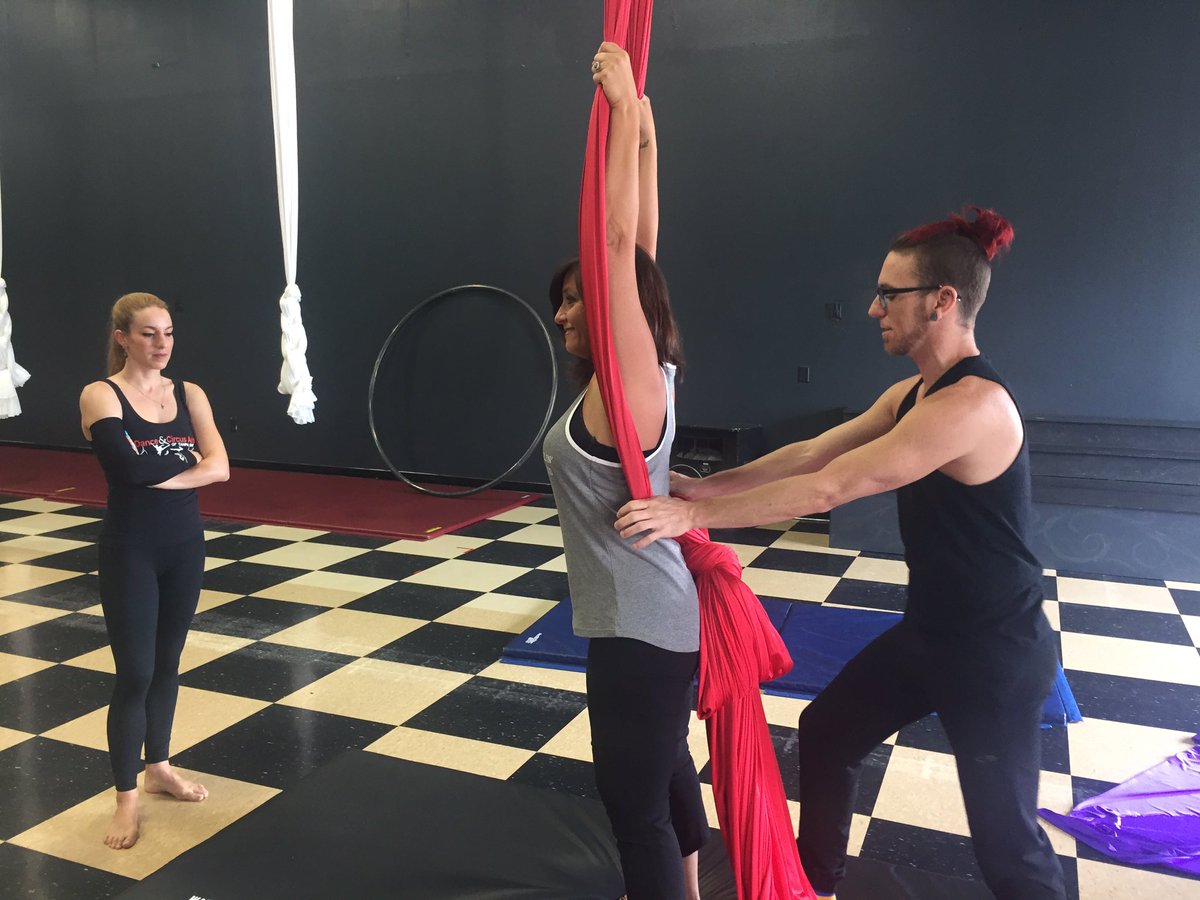 Thursday morning..Steph &amp; Mike tackle a day at Circus School - and we're STILL not sure they've recovered ... 😂😂 9am on  @10NewsWTSP