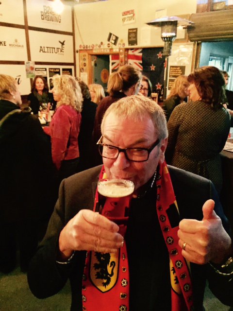 Gus Beullens, born in Antwerp tries the Mercator Belgian Tripel Ale. 'It's got hidden dangers I'd say!' #belgianpride #nzcraftbeer