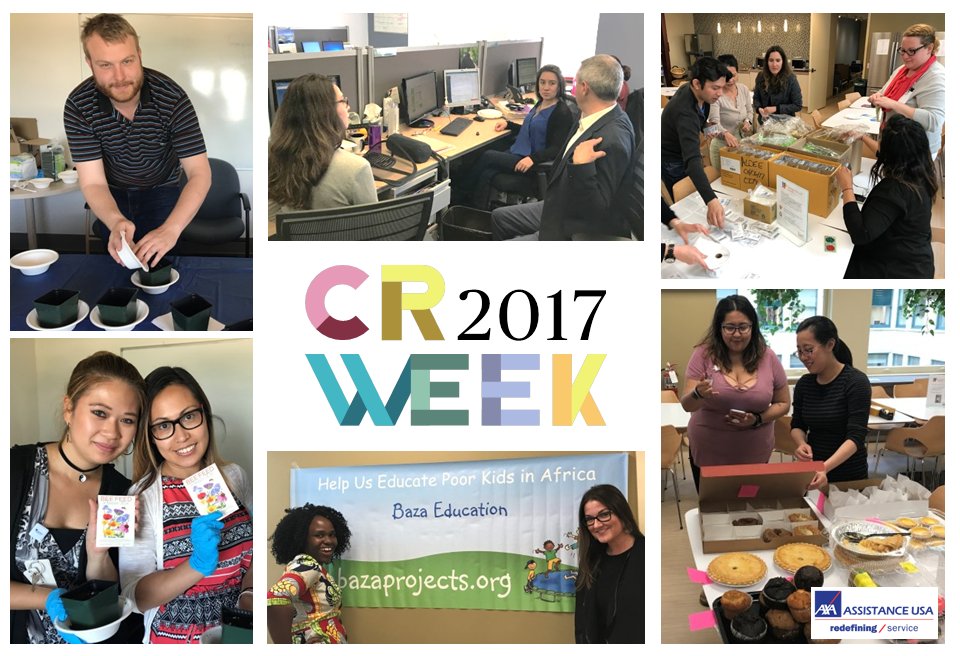 AXAAssistanceUS's tweet photo. We’re excited to participate in #AXACRWeek: employees enjoy green and wellness activities as well as giving back to our community! https://t.co/6hW3dUEKY3